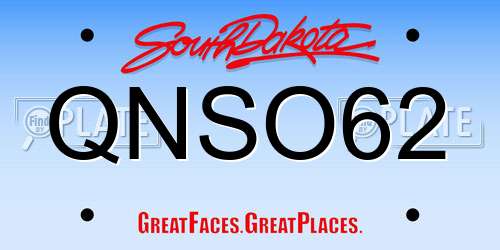 QNSO62 South Dakota License Plate