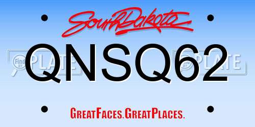 QNSQ62 South Dakota License Plate