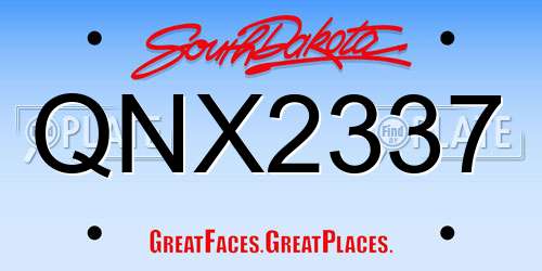 QNX2337 South Dakota License Plate