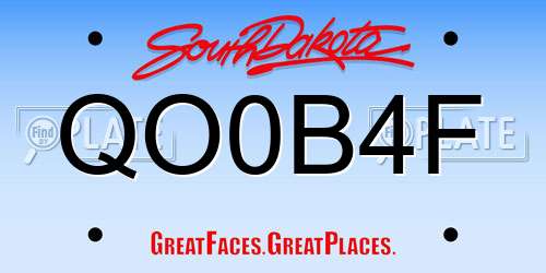 QO0B4F South Dakota License Plate