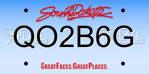 QO2B6G South Dakota License Plate