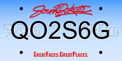 QO2S6G South Dakota License Plate