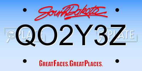 QO2Y3Z South Dakota License Plate