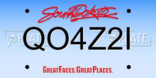 QO4Z2I South Dakota License Plate