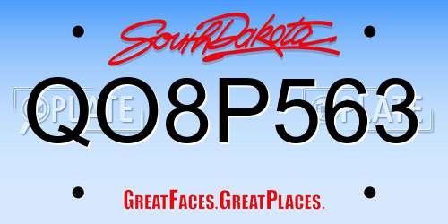 QO8P563 South Dakota License Plate