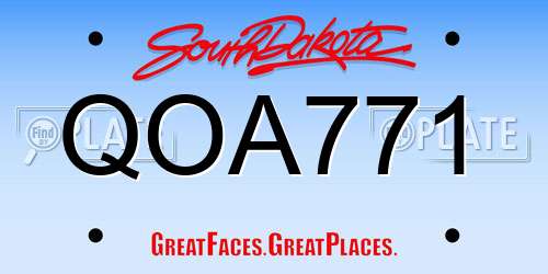 QOA771 South Dakota License Plate