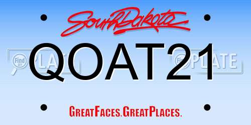 QOAT21 South Dakota License Plate