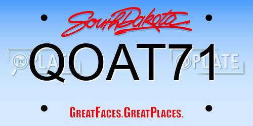 QOAT71 South Dakota License Plate