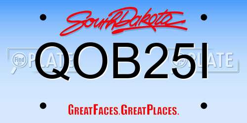 QOB25I South Dakota License Plate