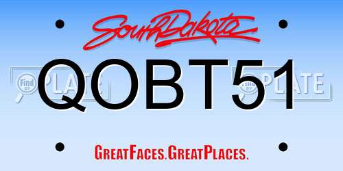 QOBT51 South Dakota License Plate