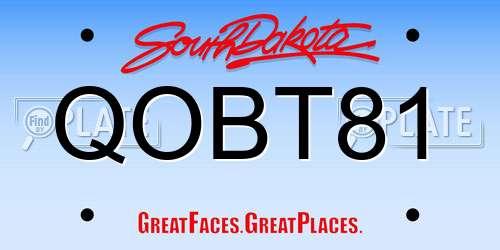 QOBT81 South Dakota License Plate