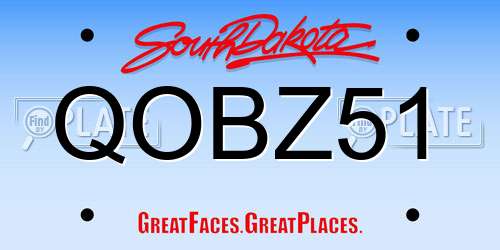 QOBZ51 South Dakota License Plate
