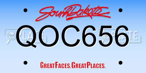 QOC656 South Dakota License Plate