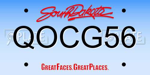 QOCG56 South Dakota License Plate