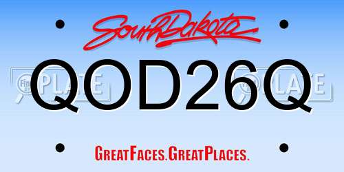QOD26Q South Dakota License Plate