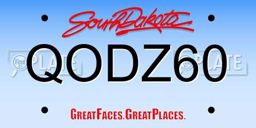 QODZ60 South Dakota License Plate