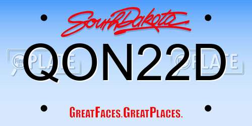 QON22D South Dakota License Plate