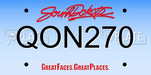 QON270 South Dakota License Plate