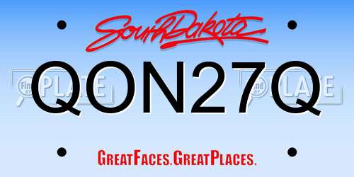 QON27Q South Dakota License Plate