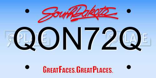 QON72Q South Dakota License Plate
