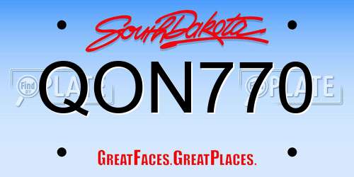 QON770 South Dakota License Plate