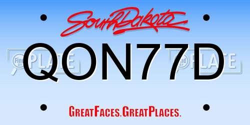 QON77D South Dakota License Plate