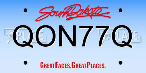 QON77Q South Dakota License Plate