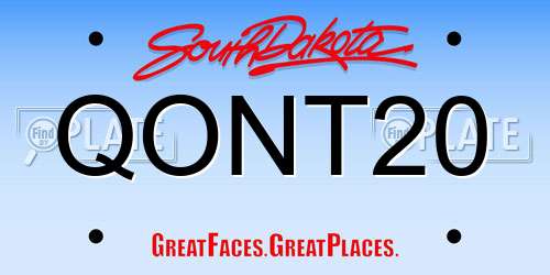 QONT20 South Dakota License Plate