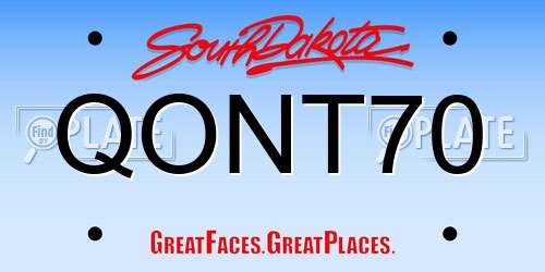 QONT70 South Dakota License Plate