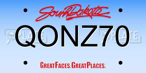 QONZ70 South Dakota License Plate