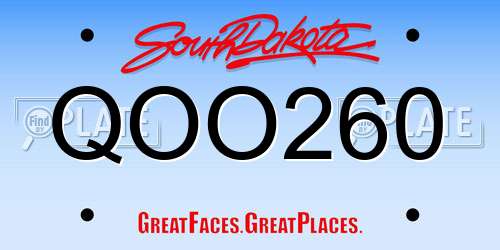 QOO260 South Dakota License Plate