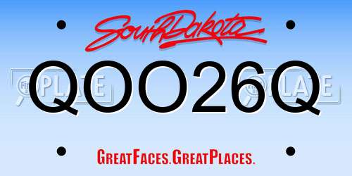 QOO26Q South Dakota License Plate