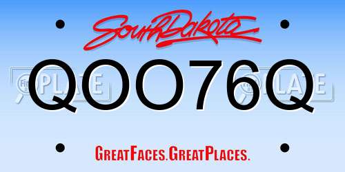QOO76Q South Dakota License Plate