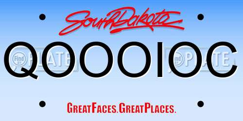 QOOOIOC South Dakota License Plate