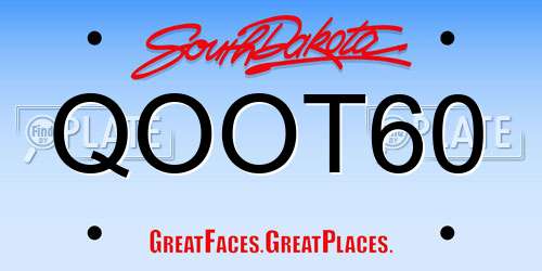 QOOT60 South Dakota License Plate