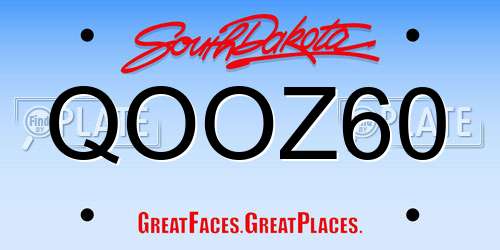 QOOZ60 South Dakota License Plate