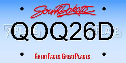 QOQ26D South Dakota License Plate