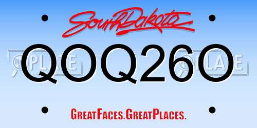 QOQ26O South Dakota License Plate