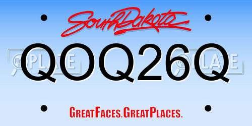 QOQ26Q South Dakota License Plate