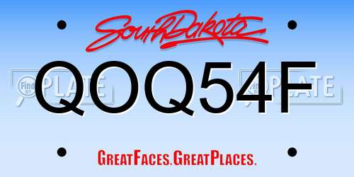 QOQ54F South Dakota License Plate