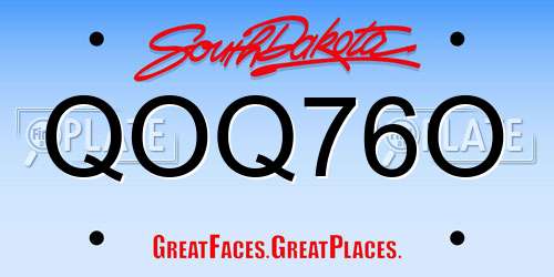 QOQ76O South Dakota License Plate