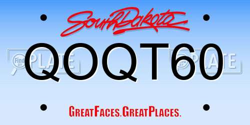 QOQT60 South Dakota License Plate