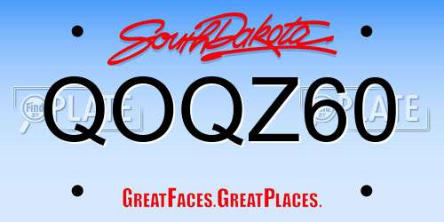 QOQZ60 South Dakota License Plate