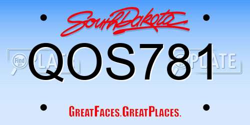 QOS781 South Dakota License Plate