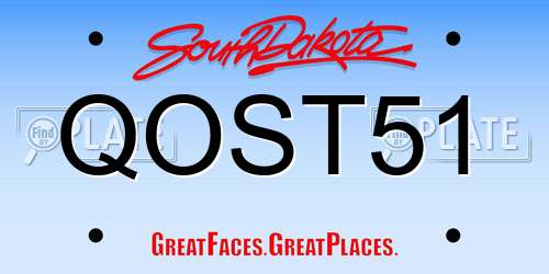 QOST51 South Dakota License Plate