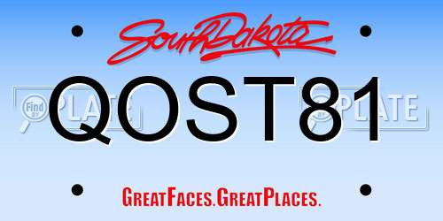 QOST81 South Dakota License Plate