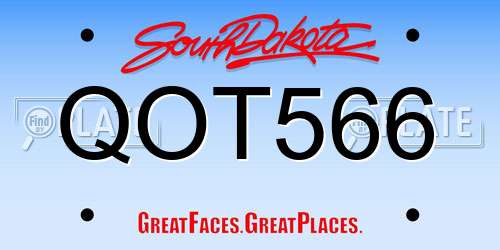 QOT566 South Dakota License Plate