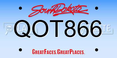 QOT866 South Dakota License Plate