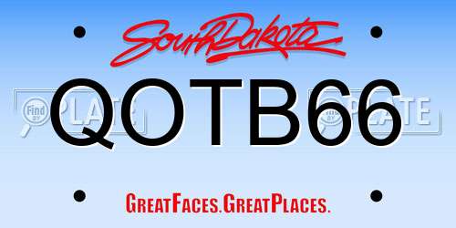 QOTB66 South Dakota License Plate