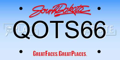 QOTS66 South Dakota License Plate